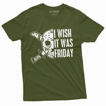 Men'S Jason I Wish It Was Friday Tee Shirt Halloween Horror Tee Shirt Crystal Lake Tee (Xx-Large Military Green)