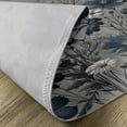 thumbnail image 4 of Ambesonne Navy Blue Place Mats Set of 4, Monochromatic Wildflowers, Standard Size, Coconut Dark Petrol Blue, 4 of 5