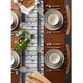 thumbnail image 5 of Grey Wood Grain Table Runner Country Vintage Barn Door Rustic Lodge Tablerunners 13 x 36 Inch, Table Decorations Tabletop Scarf for Summer Gathering Holiday Farmhouse Kitchen Dining Decor, 5 of 6