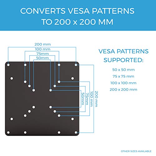 HumanCentric VESA Mount Adapter Plate for TV Mounts | Convert 75 x 75 and 100 x 100 to 200 x 200 mm VESA Patterns | Includes Hardware Kit - image 2 of 3