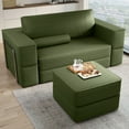 thumbnail image 2 of Dextrus Corduroy Modular Sectional Sofa, Floor Sofa Bed for Living Room Bedroom, No Assembly Required, Green, 2 of 9