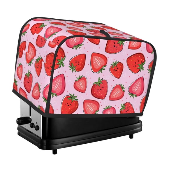Funda para tostadora LUVOADALA Pink Strawberry Kawaii Fruit 2 Slice