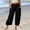 Black women elastic waist harem pants a1, variant on Elastic Waist Harem Pants for Women Wide Leg Casual Loose with Pockets Ankle Length Drawstring Trousers Workout Lounge Yoga Beach Travel Clothes, Light Blue M