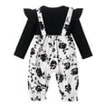thumbnail image 5 of CAICJ98 Baby Girl Clothes Fall Winter Long Sleeve Bubble Romper Floral Bow One Piece Jumpsuit Cute Outfits (Black,6-9 Months), 5 of 5
