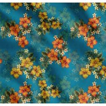 Soimoi Cotton Poplin Fabric Floral & Leaves Tropical Printed Fabric 1 Yard 56 Inch Wide