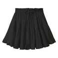 thumbnail image 4 of Women Solid Lace Up Skirt High Waist Skirt Pleated Ruffle Fold Skirt, 4 of 6