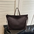 thumbnail image 4 of Bolsa de lona de gran capacidad para mujer con correa ajustable para el hombro, cierre superior con cremallera, bolso casual para trabajo, escuela, viajes y compras, 44 x 33 x 16 cm, 4 of 6