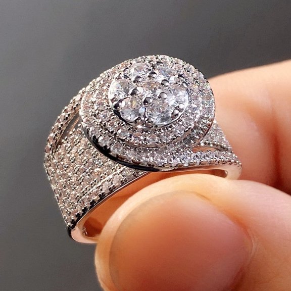 Mens Zircon Stone Copper Ring Geometric Design Fashion Jewelry Accessory For Everyday Streetwear Modernist Line