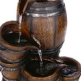 thumbnail image 4 of Alpine Corporation 24"H Indoor/Outdoor Tiered Barrels and Buckets Fountain, Brown, 4 of 11