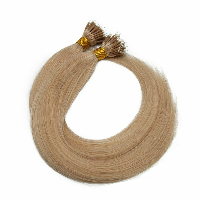 300 Strands THICK Nano Ring Beads Tip Human Hair Extensions Remy Micro Loop  Ashy