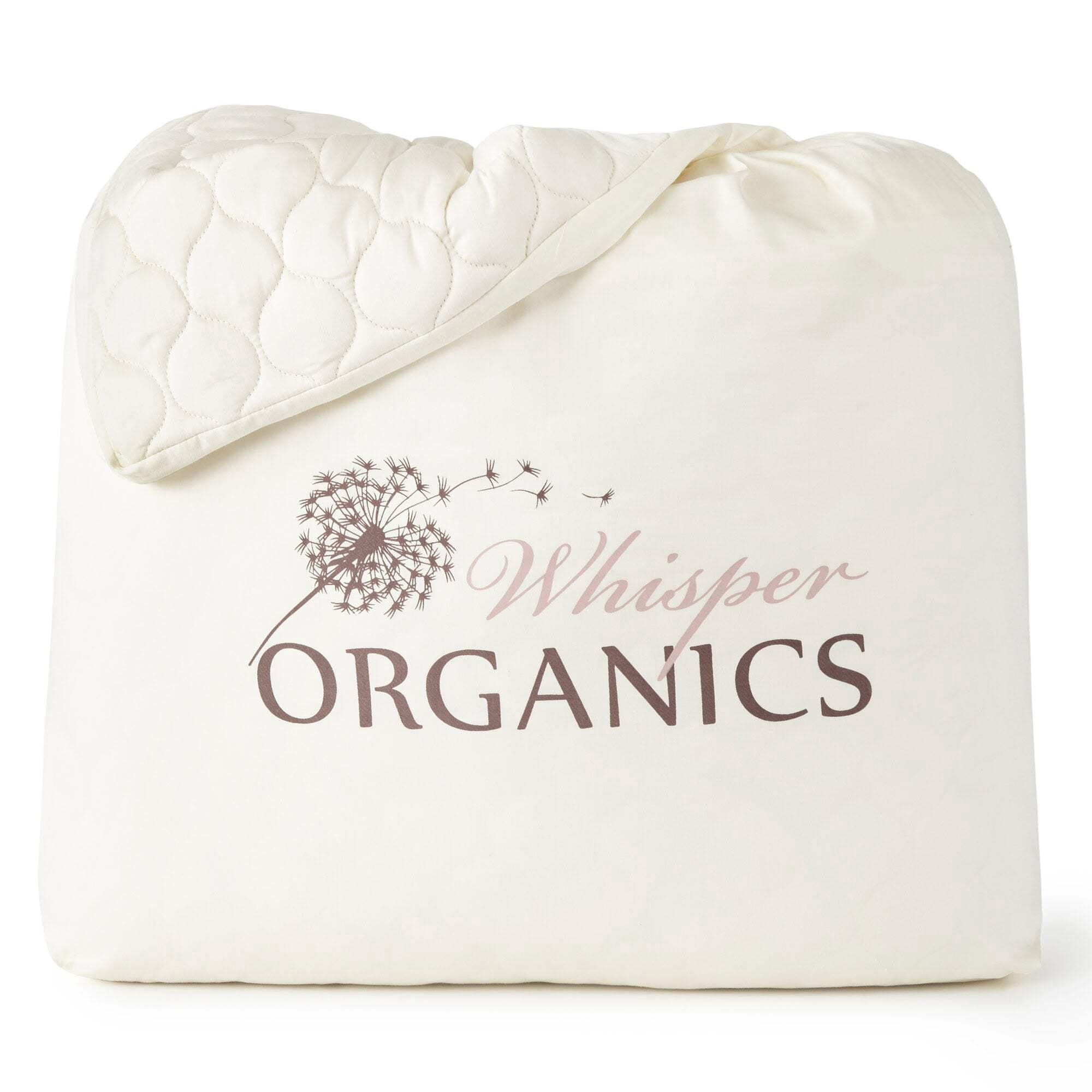 Whisper Organics Organic Cotton Quilted Mattress Pad Protector
