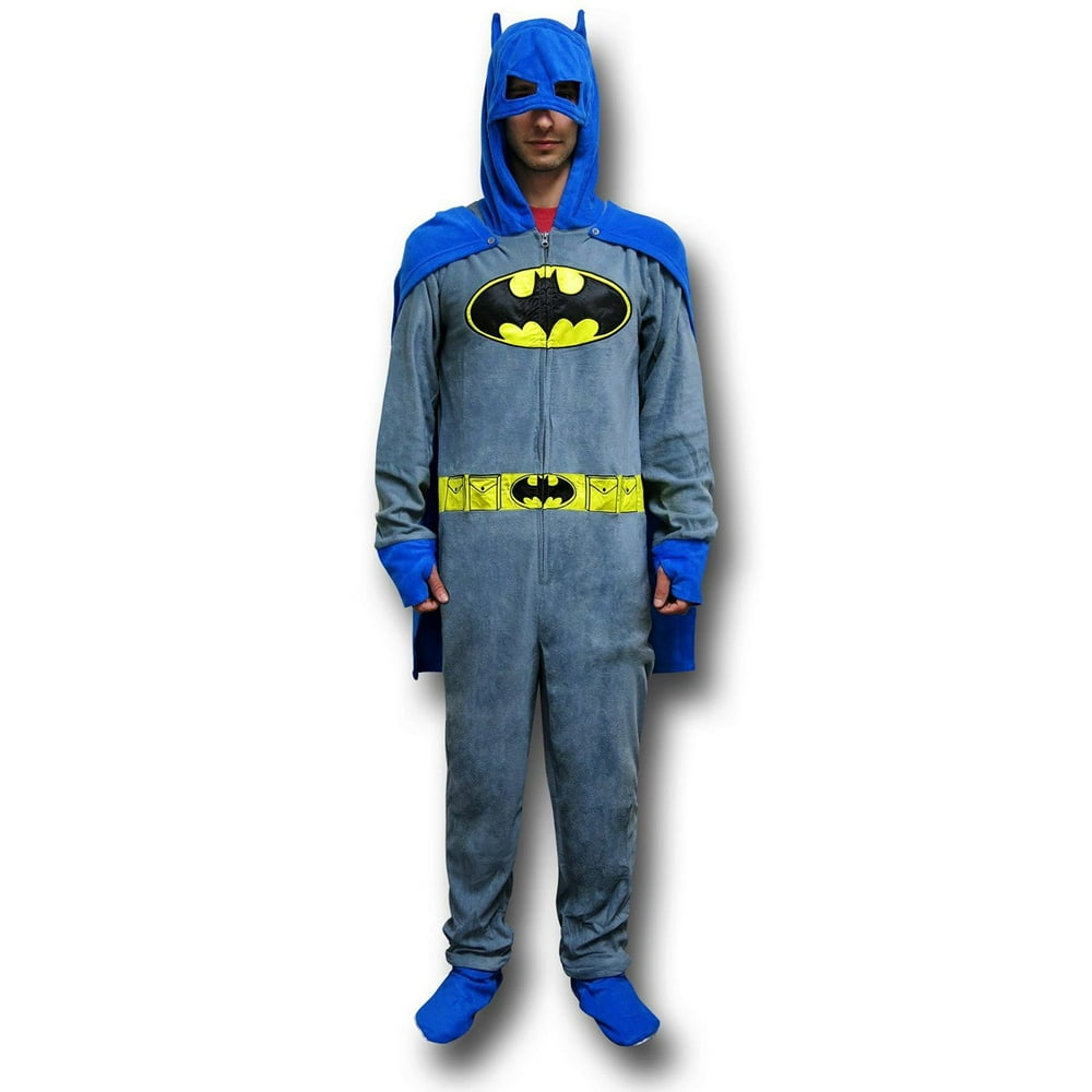 Batman Batman Grey Union Suit Pajamas w/Cape and CowlMedium