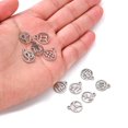 thumbnail image 5 of 1Bag 12Pcs 12 Style 201 Stainless Steel Charms Stainless Steel Color Flat Round with Constellation 12 Constellations 13.4x10.8x1mm Hole: 1.5mm 1pc/style, 5 of 5