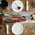 thumbnail image 4 of Qzaxky Table Runner Boho Table Runner Retro Christmas Red Car Bohemian Boho Outdoor Table Runner Decoration for Indoor Outdoor Home Dinner Party Wedding Decor 13 x 60 Inch, 4 of 9