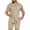 Beige-04, variant on Rvwovn Men's Button-Down 2-Piece Set – Collar Chest Pocket Shirt & Casual Shorts Slim Fit Outfit