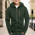 thumbnail image 2 of Mercatoo Teen Boys Zip up Ho𝐨dies Plain Thick Cargo Ho𝐨die Sweatshirts Youth Kids Fle𝐞ce Warm Jacket Outwear with Pockets, 2 of 6