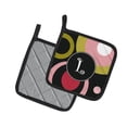 thumbnail image 2 of Carolines Treasures AM1001-LPTHD Letter L Monogram - Retro in Black Pair of Pot Holders , 7.5HX7.5W, multicolor, 2 of 3