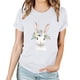 thumbnail image 2 of Pantalones Cortos para las Mujeres Sexy Pascua Moda Impresión Cuello Redondo Tee, Poliéster Ligero Casual Top para Primavera Verano Diario, Blusa de Suéter, 2 of 4