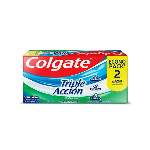 Pasta Dental Colgate Triple Acción Menta Original 2 x 80 ml