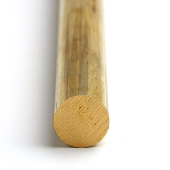 385 Brass Round Bar, Unpolished (Mill) Finish, Extruded, M30 Temper, ASTM B455, 0.5" Diameter, 72" Length, OnlineMetals
