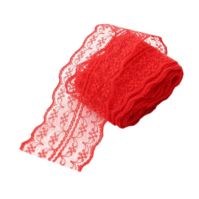 Cinta de Encaje de 2 Metros, Tela con Patrón Floral, Cinta Ancha Elástica, Adornos Anchos de Encaje, Tela de Encaje Africano Francés, Adornos de Encaj rojo Soledad Ajuste ancho de la tela del cordón