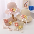 thumbnail image 3 of LNMQLPDBS Straw Sun Hat & Shoulder Bag Sets for Kids Summer Straw Hat for Girls Large Brim Beach Hat with Pretty Flower Baby Outdoor Sun Protection Hat Trendy Sunshade Cap for Tourism, 3 of 7