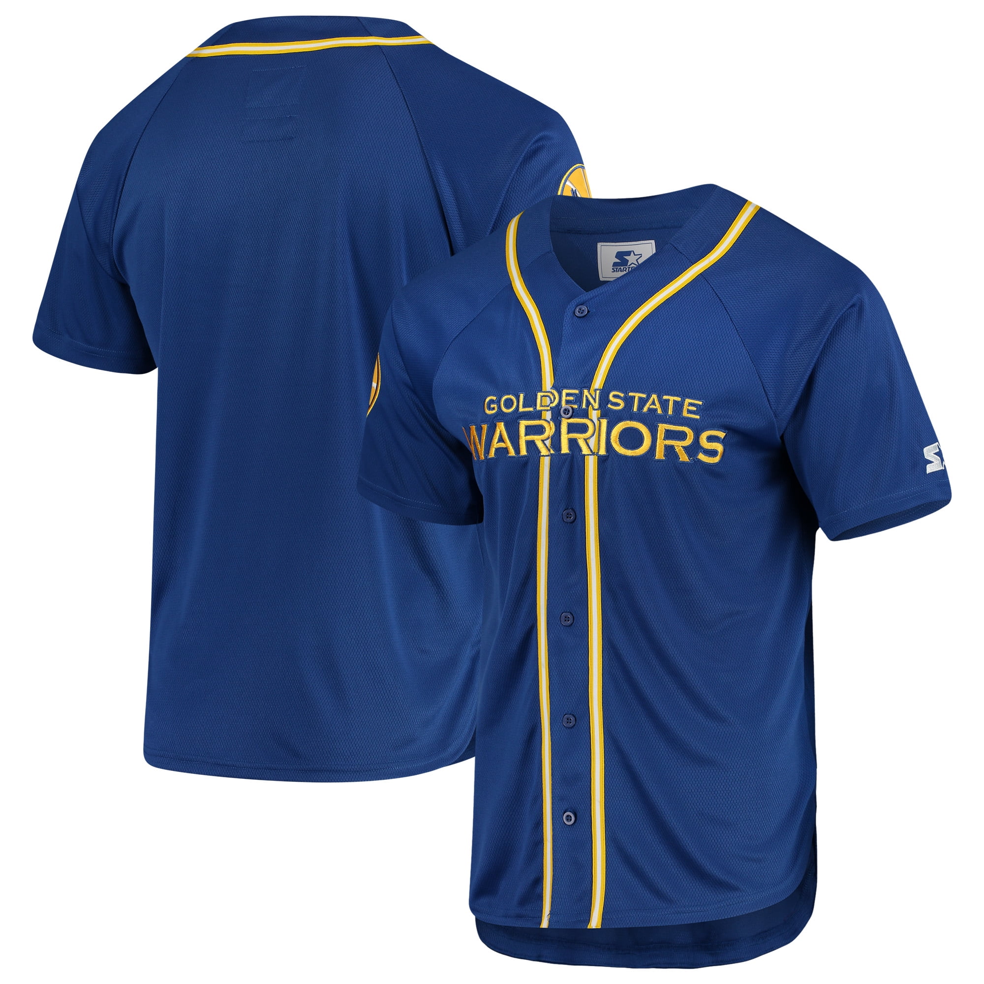 warriors button up jersey