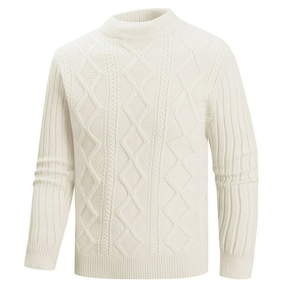 Men's Sweater Korean Style Knit Pullover Base Layer Casual Long Sleeve Top for Men