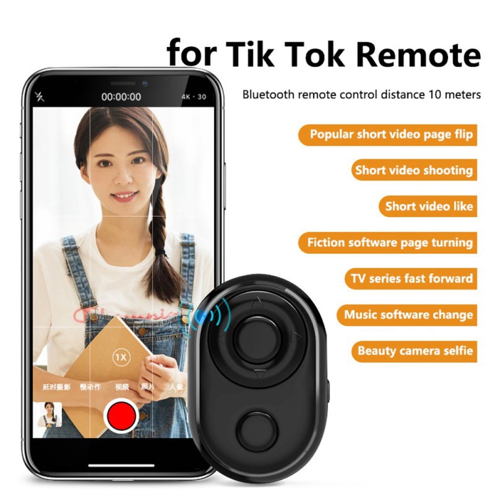 Bluetooth Remote Shutter for Smartphones,Multifunctional Tiktok Remote for Take Photos Pause The Playback Turn The Page 2 Pack 