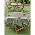 thumbnail image 4 of Outdoor Tablecloth with Umbrella Hole for Patio/Picnic/Party/Camping, Sage Green Stripe Waterproof Table Cloth Round Cover Washable, Modern Minimalist Geomertic Striped Beige (Dia 60"), 4 of 9