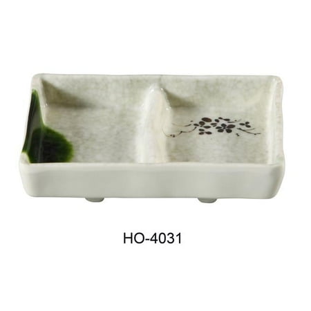 Honda Divided Sauce Dish - Double - Melamine, Multi Color - 5 x 3.5 in. - Pack of 48