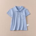 thumbnail image 3 of School Uniforms for Boys Short Sleeve Pique Polo Shirts,Sky Blue 130, 3 of 7
