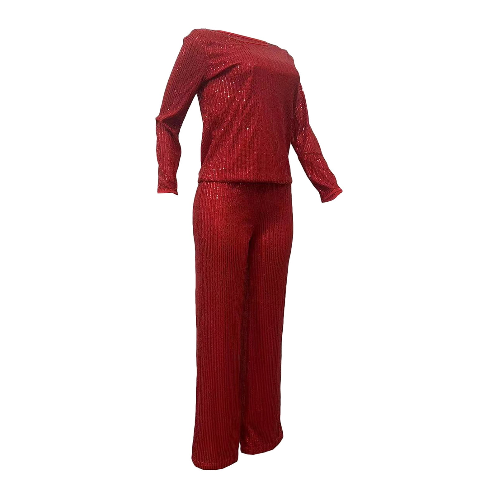Fall Lounge Sets for Women 2 Piece Cotton Two Piece Sets for Women Shorts Vacation Women's Solid Color Sequin Fashion Suit Comfortable Casual Long Sleeve Pants Two-piece Set