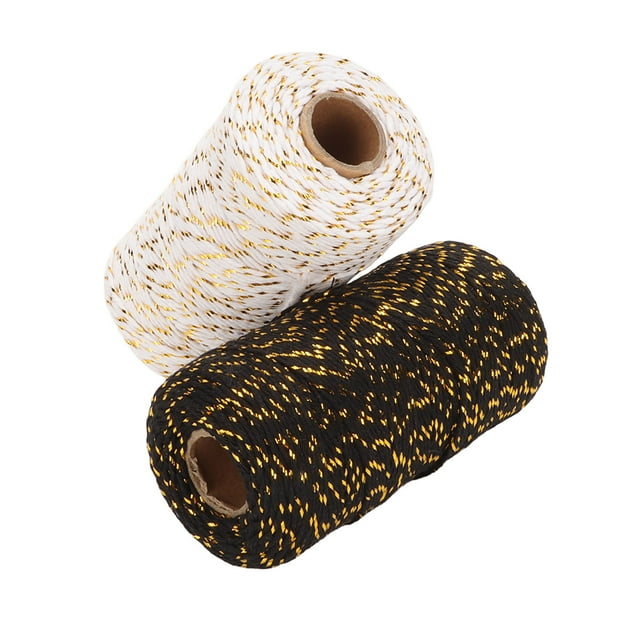 2 rollos de cuerda segura 0.08in 109yd algodón colores vibrantes multiusos panaderos guita para envolver decoración artesanía