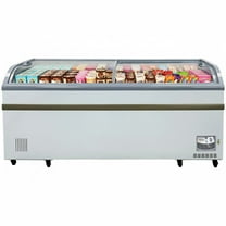 79” Commercial Ice Cream Freezer Display Case with Sliding Curved Glass Top, 27 Cu. Ft., 115V R290, NSF Certified