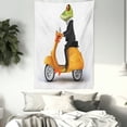 thumbnail image 4 of Animal Decor Wall Hanging Tapestry, Serious Italian Stylish Frog Riding Motorcycle Fun Nature Graphic Urban Art Print, Bedroom Living Room Dorm Accessories, 40 X 60 Inches, by Ambesonne, 4 of 5