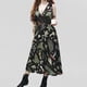 thumbnail image 2 of Vestido HUOGUO, a la moda casual, con estampado inglés, cuello en V, para mujer, 2 of 5