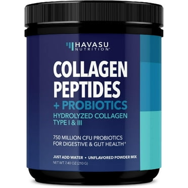 Havasu Grass-Fed Collagen Peptides Powder | Collagen Type 1 and 3 with Probiotics, Unflavored, 30 servings