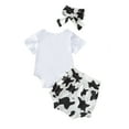 thumbnail image 3 of xiaxaixu Motif de Vache Manches Courtes Romper + Short + Bandeau, 3 of 9