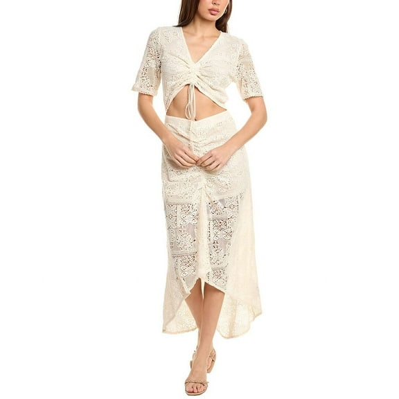 Maje womens  Midi Dress, T40, White