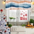 thumbnail image 5 of Blue Coastal Curtain Valances for Windows, Kitchen Valance Window Treatments Panel 2 Pack, Summer Beach Nautical Beige Oil Painted Rod Pocket Short Curtains for Bathroom Bedroom 42 x 12 Inch, 5 of 8