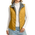 thumbnail image 2 of Womens Collared Vest Quilted Zip Front Fleece Lined Collar Regular Fit Fall Winter Vest, 2 of 7