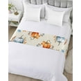 thumbnail image 5 of Xipuska Blue Pumpkin Bed Runners for Cal King Size Bed, Decorative Bed Throws for Foot of Bed, Thanksgiving Eucalyptus Fall Maple Bed Runner Sofa Throw Bedding Scarf Protector Slipcover for Bedroom, 5 of 6
