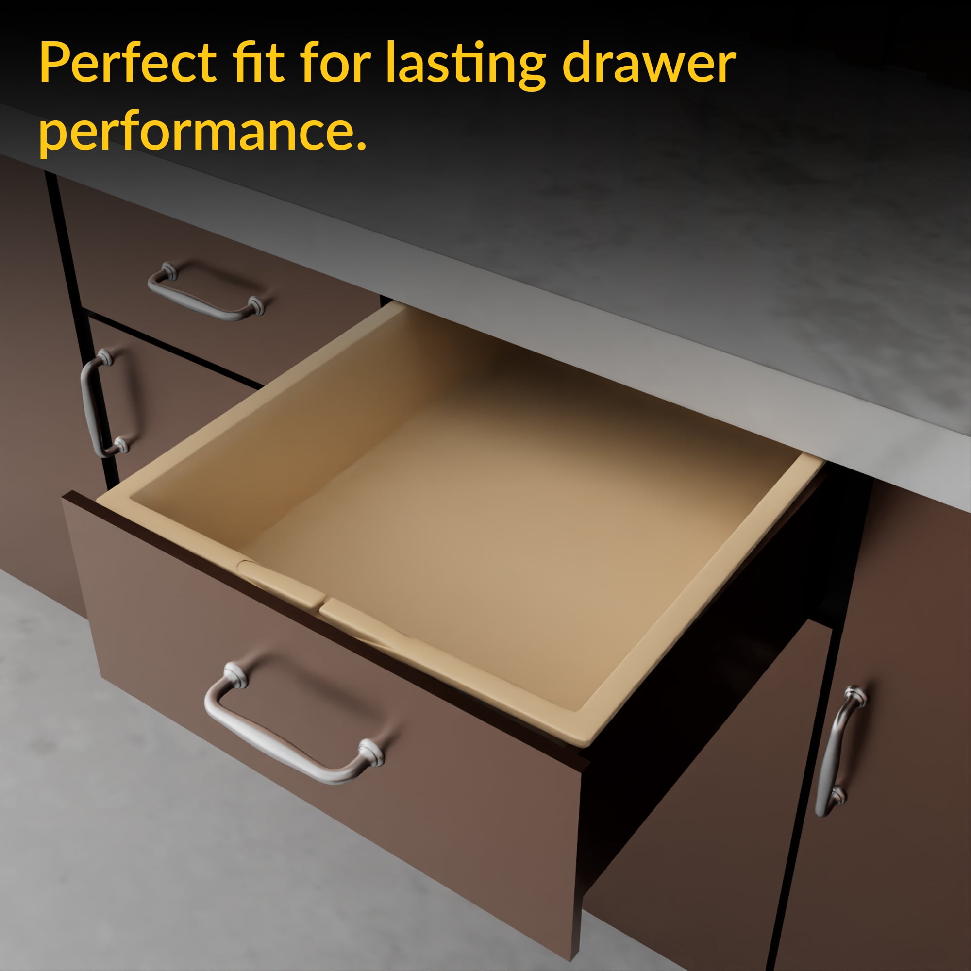 Brixwell 20-1/2 in Beige Plastic Cabinet Drawer Insert, 4 in High