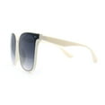 thumbnail image 6 of Womens XXL Oversized Inset Lens Large Coverage Horn Rim Plastic Sunglasses Ivory - Smoke, 6 of 7