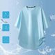 thumbnail image 3 of Blusa de Manga Corta Casual Suelto Deportes Respirable Hielo-Seda Mitad de Manga Cuello Redondo Top, 3 of 5