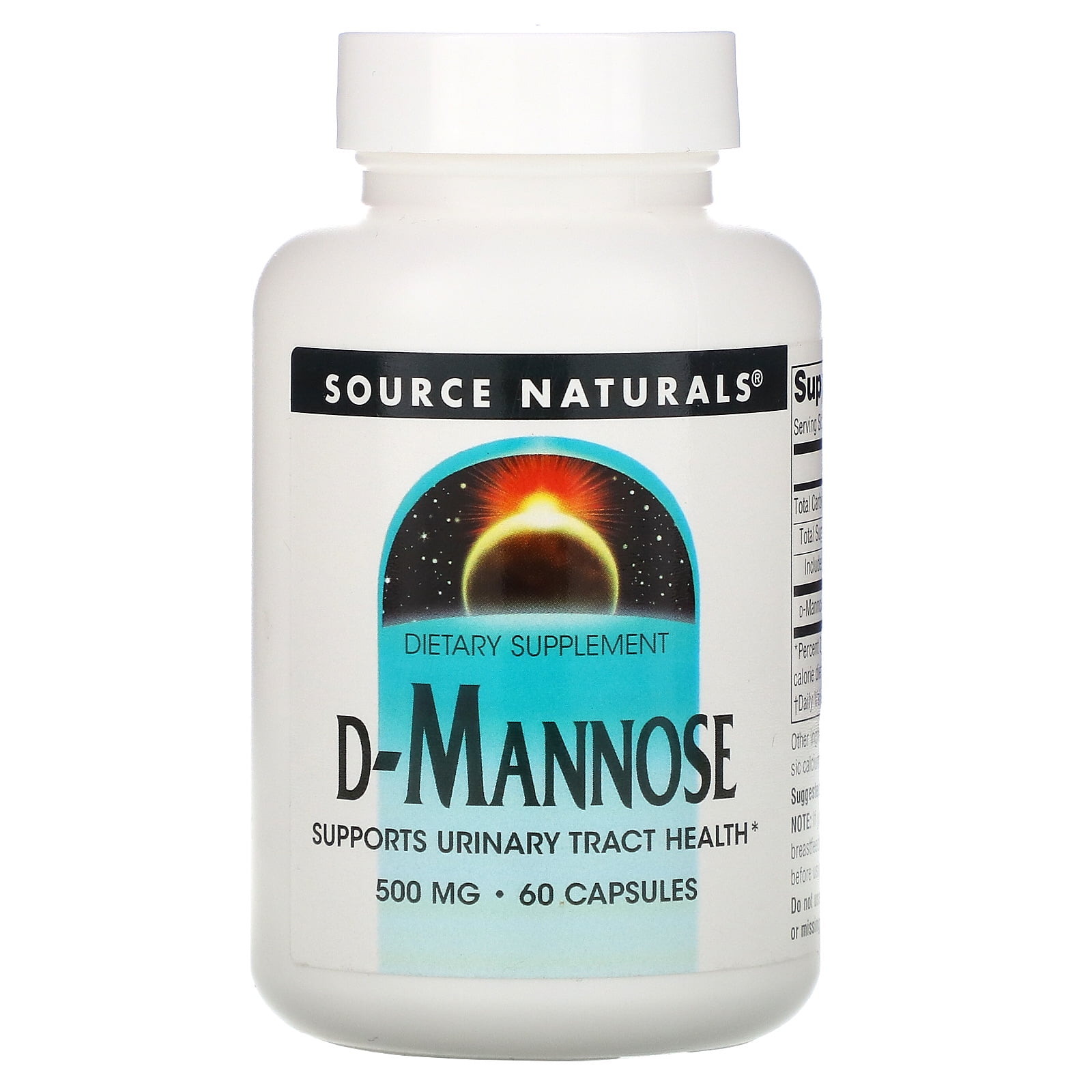 DMannose, 500 mg, 60 Capsules, Source Naturals