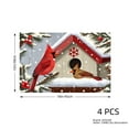 thumbnail image 4 of JOOCAR Winter Cardinals Birdhouse Scene Linen Table Mats Set of 4 for Home Kitchen Table Decor 12x18 inch, 4 of 5
