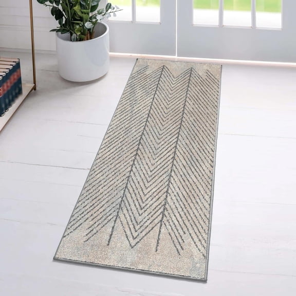 Luxe Weavers Tribal Geometric Gray 2x8 Area Rug, Stain Resistant Carpet