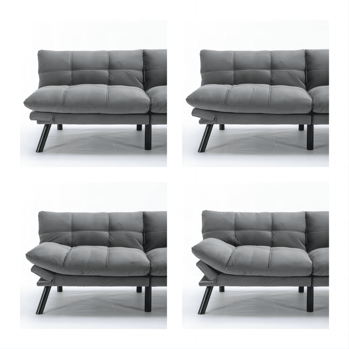 Gewnee Convertible Folding Modern sofa Bed,Upholstered Loveset,Adjustable Armrest and Backrest,Suitable for Living rooms and Apartments.Light Gray